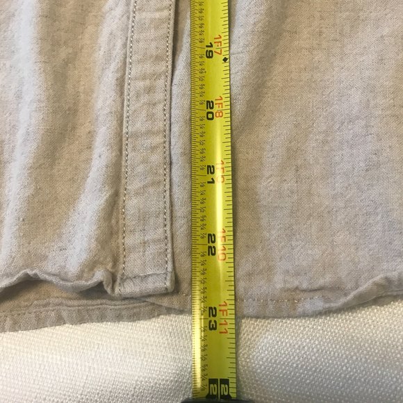 Sag Harbor Women's Large Beige Button Pocket Front Shirt Linen Blend Top - Picture 11 of 12